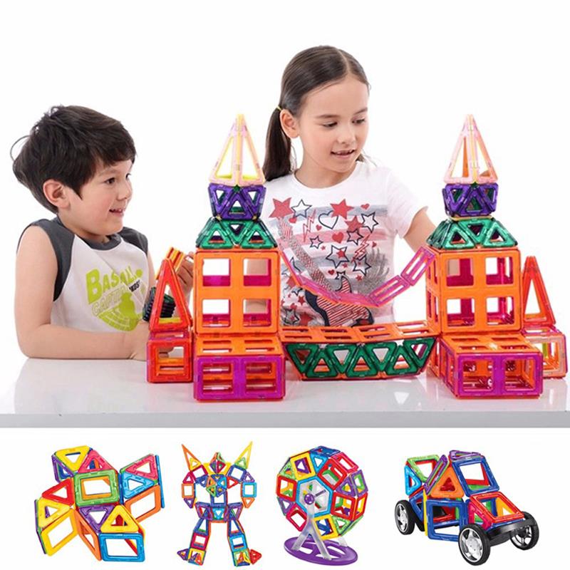Magnetic Building Toy 24-70PCS Plastic Building Assembling  Blocks 3D DIY Kids Toys Educational  Blocks Bricks  For Children