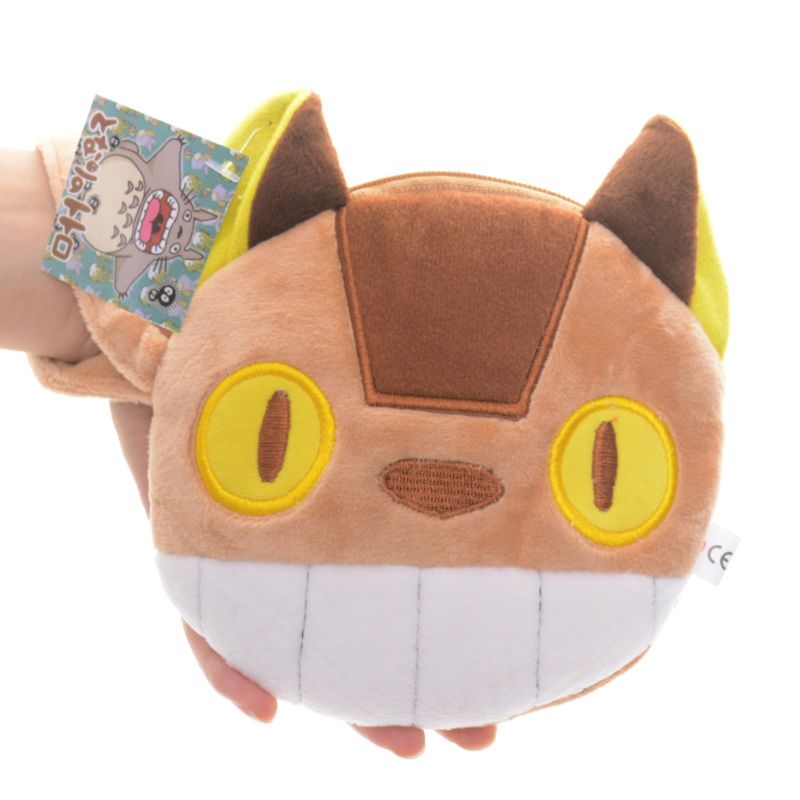 Totoro Bus Cat Plush Round Girls Cartoon Coin Purse Wallet Lanyard 6*6\'\'New Free Shipping #LN