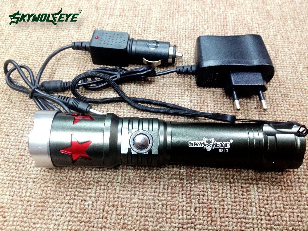 1800lm XML Q5 LED Rechargeable 18650 Flashlight Torch Light 3 Mode Lanterna Zoom Focus Flash Light AC+Car Charger