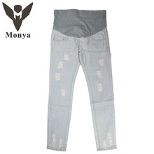 2016 Hot Sale New Woven Pregnancy Ropa Premama Pregnant Women Jeans Worn Fashion Casual Trousers For Pants Abdominal No Stretch