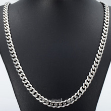3 5 7 9 11mm Mens Curb Chain Silver Tone Promotion Stainless Steel Necklace Chain High