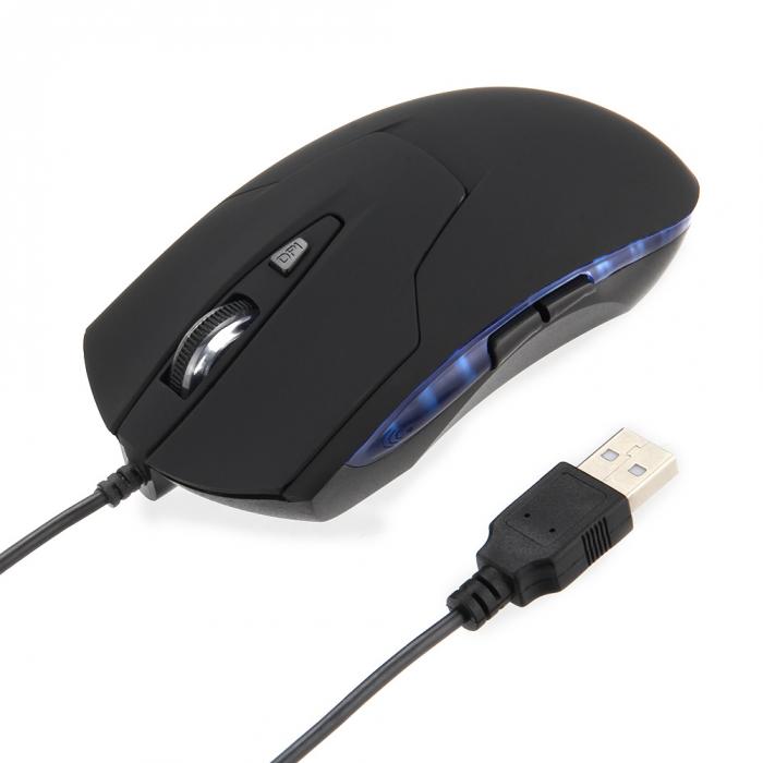 Горячая продажа светодиодный USB Проводная игровая мышь 6 кнопок Регулируемая 2400