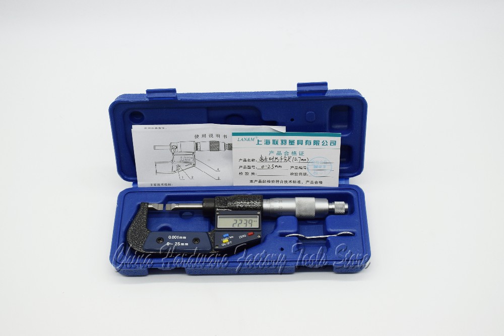 Description Picture 6 of itemLAN&M 0-25 mm digital Blade Micrometer, blade 0.7mm digital micrometer Electronic blade micrometer