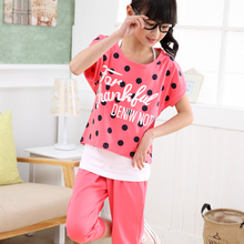 Top quality big girls summer 2015 newest casual girls set polka dot 13-15 year girl summer set tops+vest+shorts A three-piece