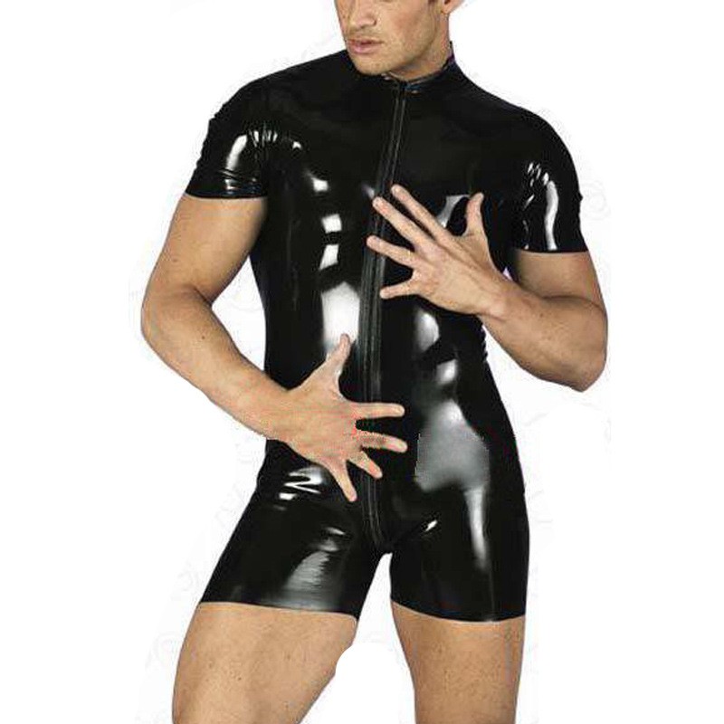 Men-Sexy-Faux-Leather-Latex-Bodysuit-Activewear-Gay-Male-Elastic-Catsuit-Front-Zipper-Open-Crotch-Underwear (2)