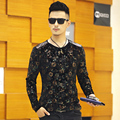 2016 Sport Shirts The New Square Collar Cotton T shirt Camisa Masculina Plus Velvet Long Sleeve