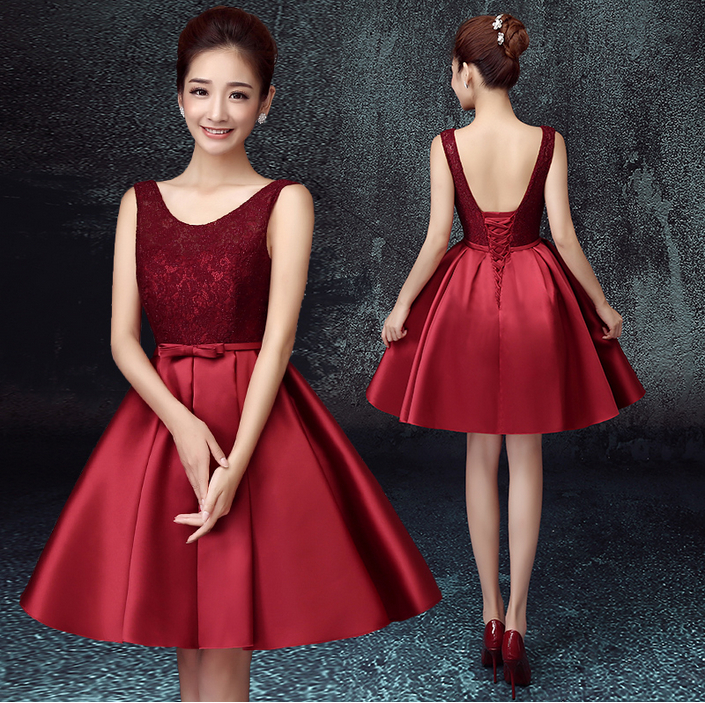 Dark Red Short Bridesmaid Dresses Fashion Dresses