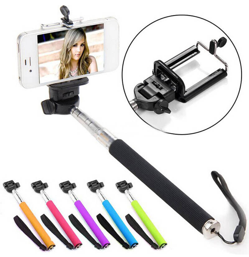 Wired Handheld Monopod mobile phone, digital camera self timer lever travel, no need battery , Bluetooth,Wifi