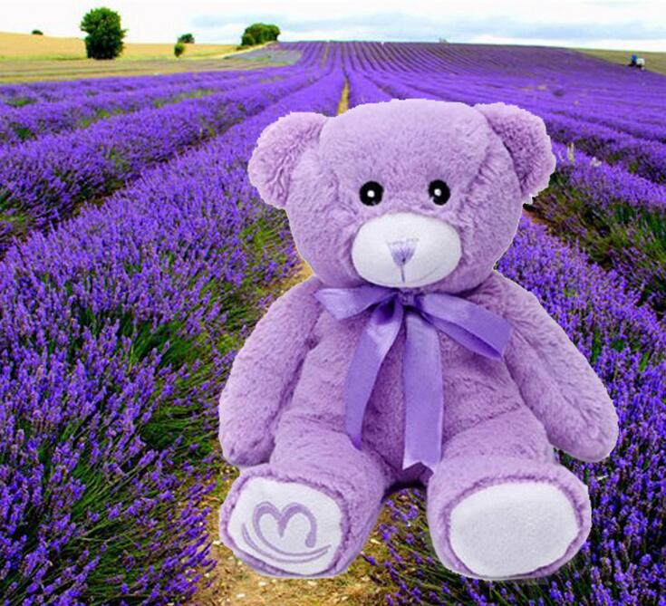 purple flower teddy bear