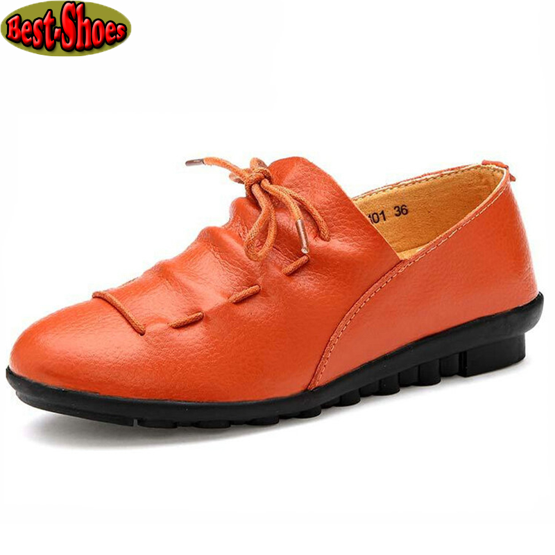 2016 Women Genuine Leather Ballet Flats Shoes Woman Spring Flat Shoes Womens Driving Shoes zapatos mujer chaussure homme
