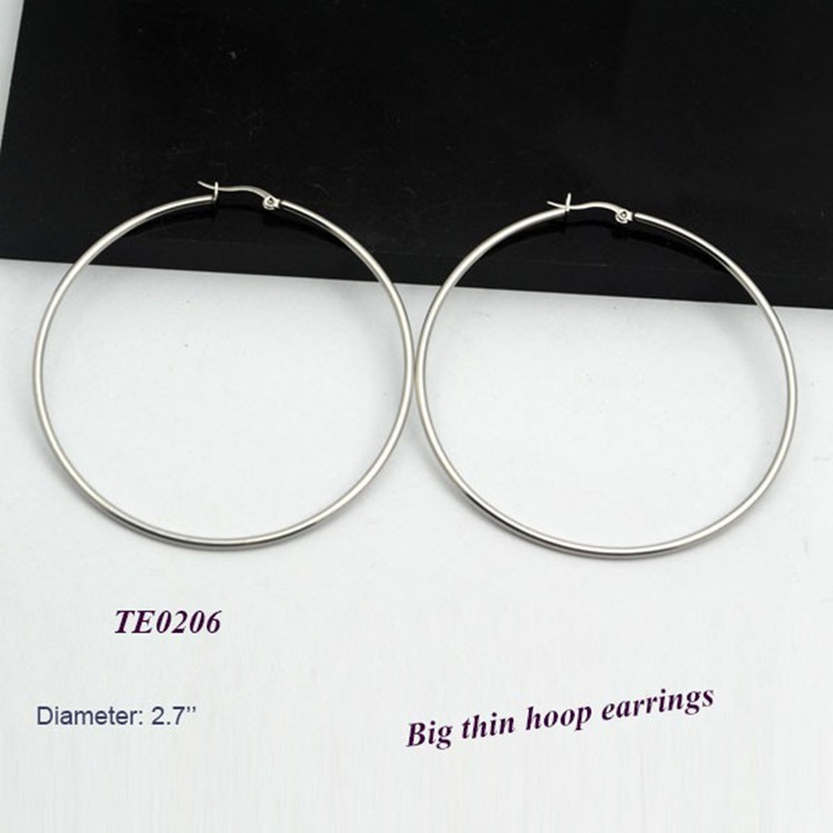 Casual Simple Stainless Steel Jewelry 70mm Diameter Round Silver ...