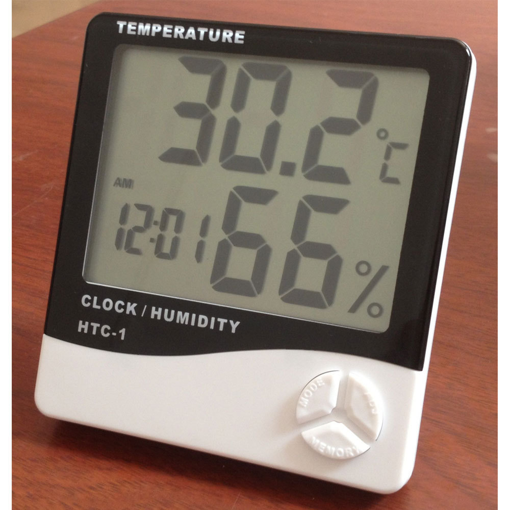 Clock + LCD Digital Hygrometer Humidity Smart Thermometer Temperature Meter Gauge Z1