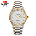 Top Luxury Brand NARY Watch Men Casual Male Automatic mechanical Watches Business Calendar Golden Stainless Steel