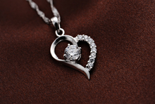 Silver Plated Cubic Zirconial Brand Love Heart Shape Pendant Necklaces Fashion Summer Jewelry for Women Wedding
