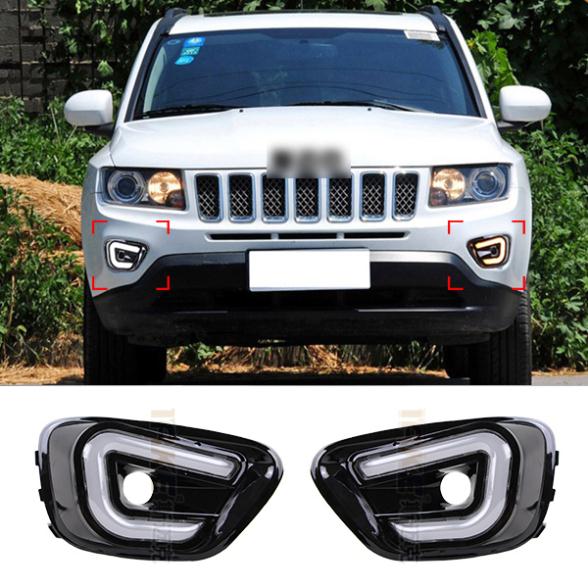 LED Guiding light Car Styling DRL For Jeep  2011 2012 2013 2014 Daytime running lights High Quality Free shipping