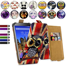 Fly IQ4514 EVO Tech 4 Case Universal 5 Inch Phone Flip PU Leather Printed Cases Cover With Card Slots for fly iq 4514