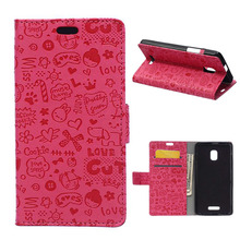 Cartoon Wallet PU Leather Case For Alcatel One Touch POP Star 3G OT5022 5022D Protective Cover Flip Case with Card Slots