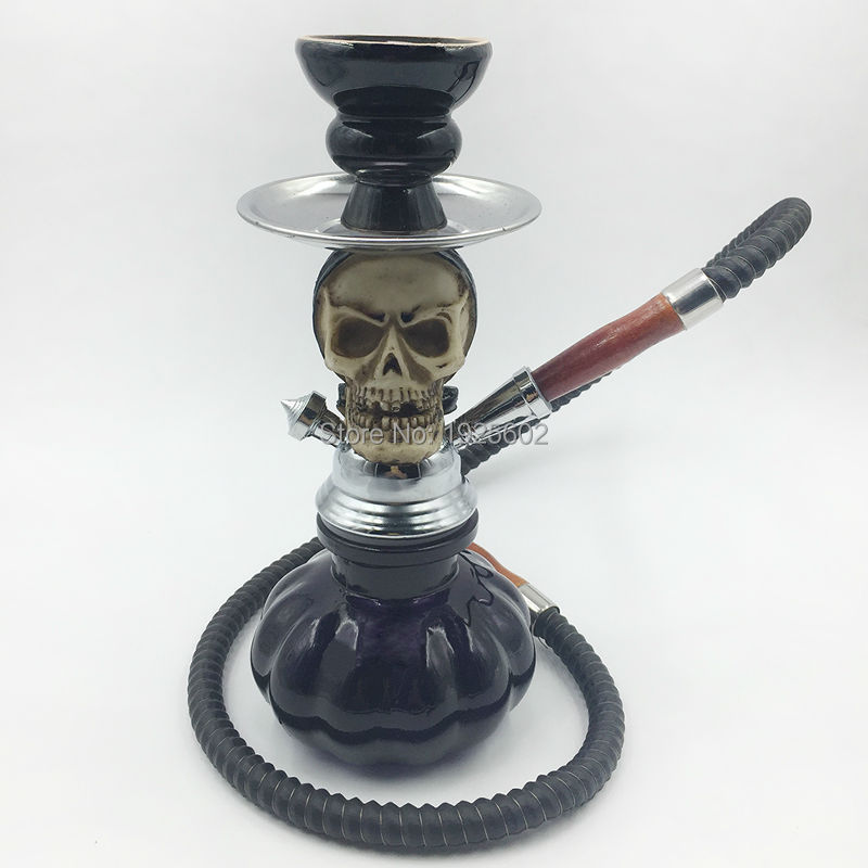 Black hookah shisha glass, the old woman skulls chicha hookah use