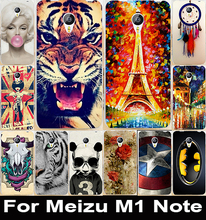 Colorful Transparent sides Painted protective mobile phone case hard Back cover skin shell For Meizu M1 Note 5.5” Phone Cases