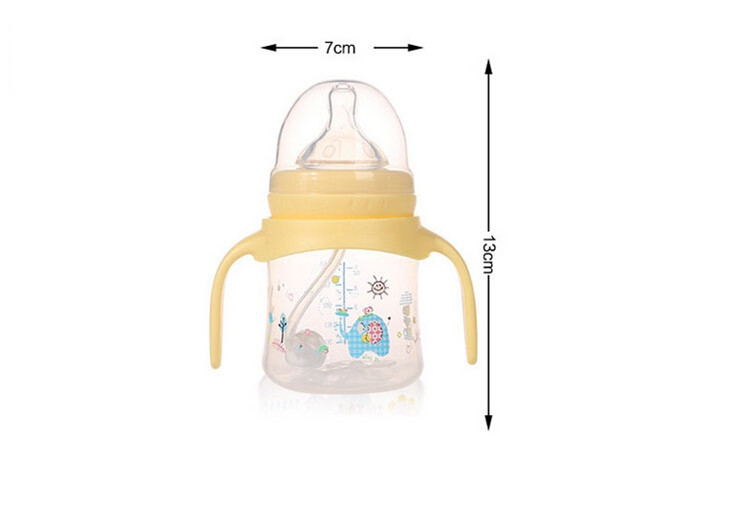 150ML Handle Plastic Baby Feeding Bottle Wide Mouth Baby Milk Bottle Copo Infantil Children Infant Children Kids Nursing Bottle (2)