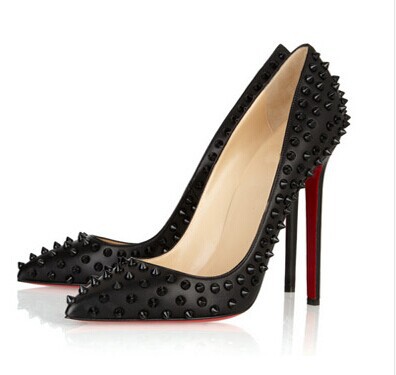 studded red bottom heels
