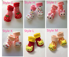 12 pairs lot Baby Socks Newborn With Animal Baby Boy Outdoor Shoes Baby Girl Anti slip