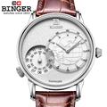 Switzerland watches men luxury brand Wristwatches BINGER 18K gold quartz leather strap waterproof BG 0389 A6
