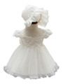 Newborn baby girl Christening Gowns Dresses Hat for 0 2T Little Girls Flower Girl Party Dress