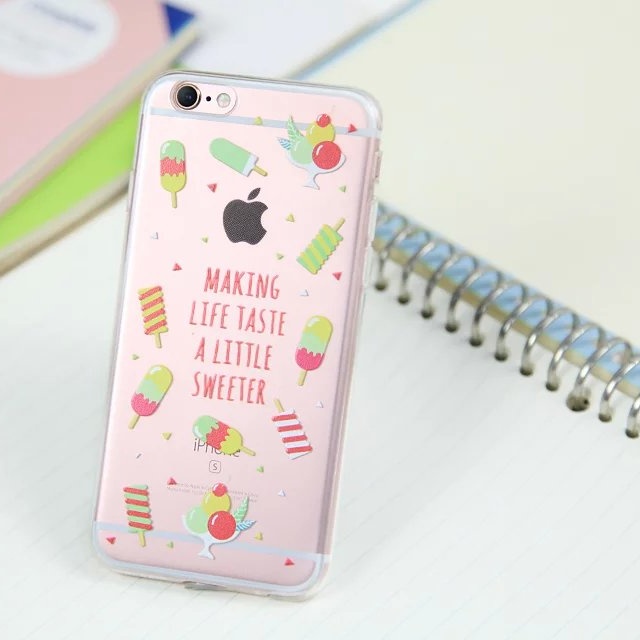Ice cream Transparent Ultra Thin Soft TPU font b Mobile b font font b Phone b