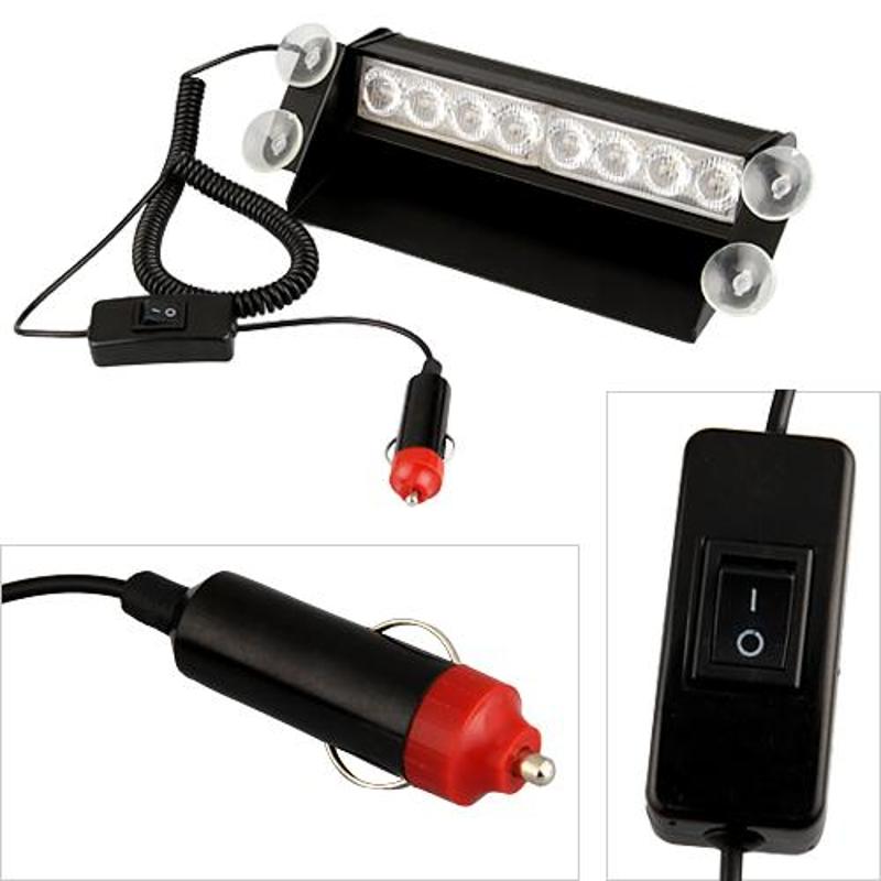 CARCHET Car Emergency White Yellow 8 LED Flashing Flash Light