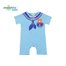 Cotton Baby Clothing Newborn Baby Rompers Navy Sailor Baby Boys Girls Summer Clothes Kids Costume Short Sleeve Jumpsuits