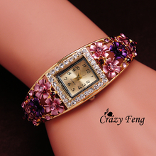 Free Shipping Gift For Women Dress Quartz Watch Lattest 5 Colors Wristwatch Women Bangle 18K Gold