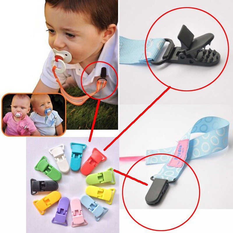 10pc Eco-friendly baby Plastic Pacifier Clip Mixing Color KAM Plastic Clip Soother Clip baby product Transparent Bib Clip tetine (7)