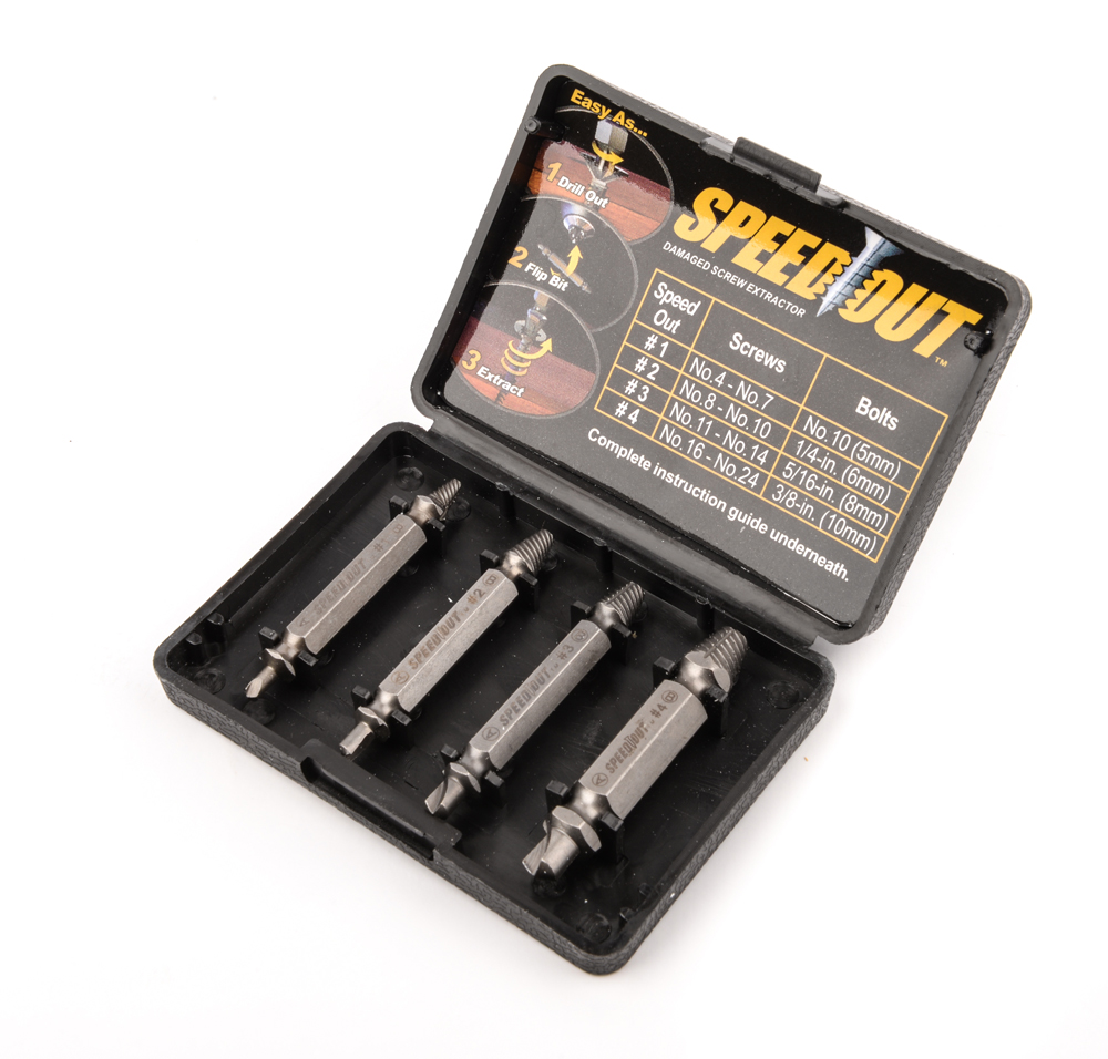 NEW Speed Out 4pc Damaged Screw Extractor AS SEEN ON TV Works With Any