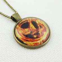 2016 laugh birds vintage women jewelry hot movie Hunger Games pendant necklace glass cabochon statement necklace