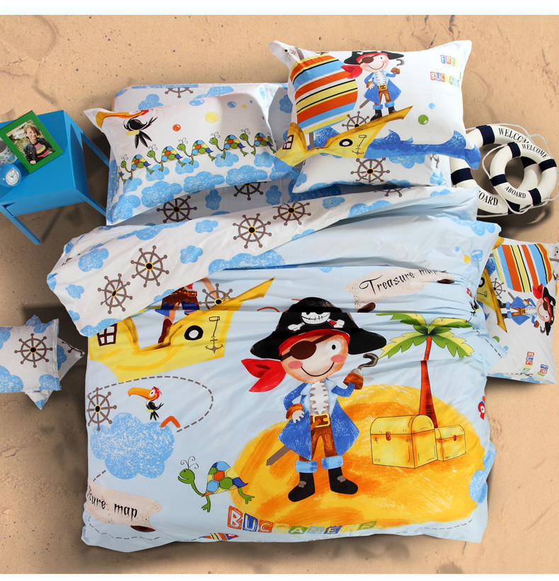 Children Cartoon The legend of the Caribbean Pirates Bedding Set Home Textile twin/full/queen size without filler free shipping