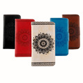3D Mandala Datura Flower Retro Vintage Card Slot Wallet Flip Stand soft PU leather for iPhone