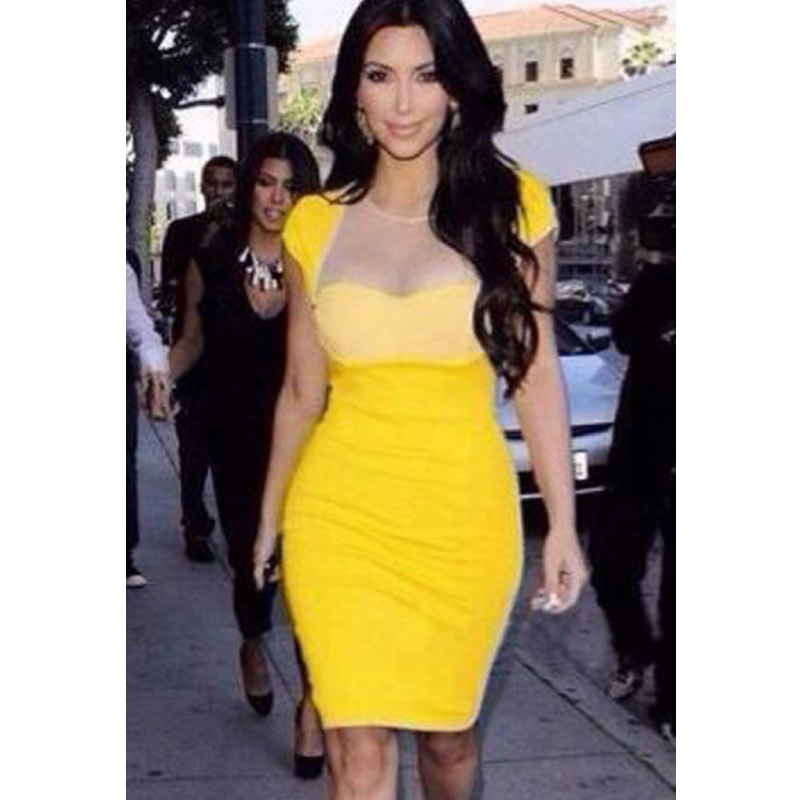 Yellow tube dresses