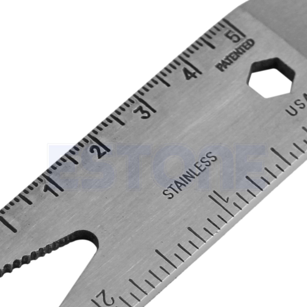 E79 Pocket Tool Spanner Wrench Ruler Can Opener Ultra Stainless Steel NEW