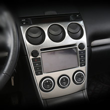 Car Air conditioning vent decorative frame center console decorative ring Stainless steel trim 2pcs for Mazda