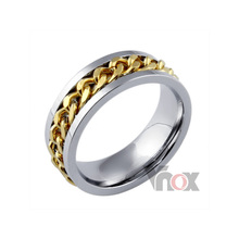 Wholesale men s ring the Punk rock accessories stainless steel black chain spinner rings for men