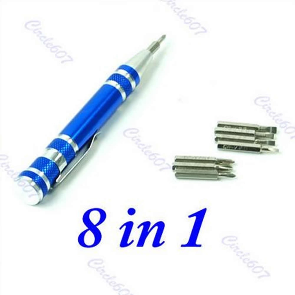 New 8 in 1 Slotted Phillips Bits Alloy Handle Repair Tools Screwdriver Pen Set