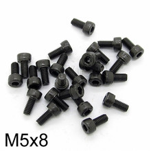 50pcs M5 x 8mm Carbon Steel 12.9 Hex Socket Head Screws