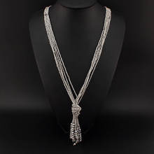 Female Charm Jewelry Fashion Handmade Acrylic Beads Tassels Long Necklaces Women Dress Gifts Wholesale CE2279