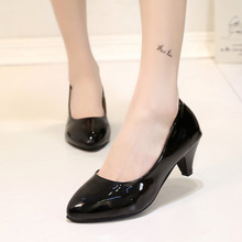 2016 Tenis Feminino Red Bottom High Heels Office Professional Leather Work Shoes Wedges Black High Heels