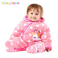 babzapleume Brand Winter Warm Baby Rompers Coral Fleece Hooded Toddler Boy Jumpsuits Overall Menina Newborn Girls
