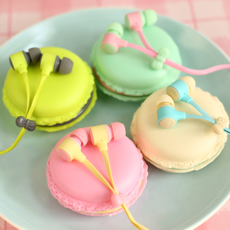 Macarons design in ear earphones Headphones Headset For Xiaomi Samsung iPhones ipad Cute headphone for MP3