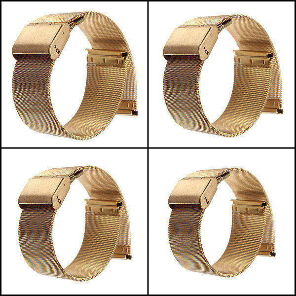 Brand New Gold 18mm 20mm 22mm 24mm Stainless Steel Watch Mesh Bracelet Strap Replacement Band 