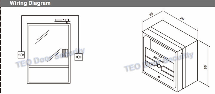 10pieces Per Lot Emergency Door Release Glass Break Alarm