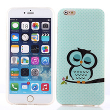 For iphone 6 plus iphone case Soft TPU Silicon Fashion flower Owl Cartoon Design Cases Cover